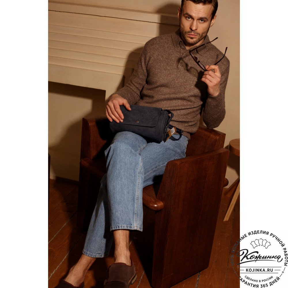 Кожаная сумка "Джерри" (чёрный антик)